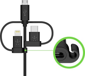 Belkin Universalkabel Micro-USB, USB-C och Lightning