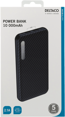 DELTACO Powerbank 10 000 mAh Svart