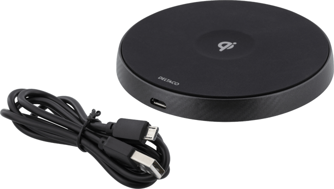 Deltaco Trådlös laddplatta Qi (10W) Svart