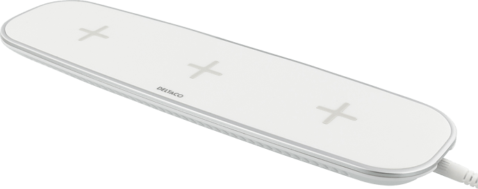 Deltaco Trådlös multiplatta Qi (5W) Vit