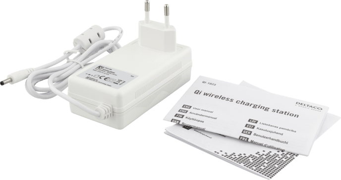 Deltaco Trådlös multiplatta Qi (5W) Vit
