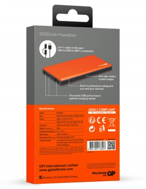 GP Powerbank Voyage 2.0 USB-C 10 000 mAh Orange