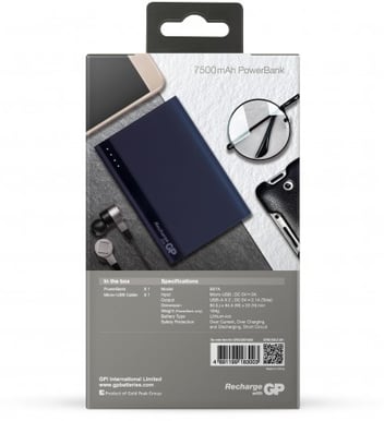 GP Powerbank DIEM 7500 mAh Blå