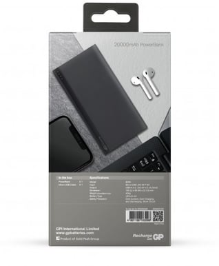 GP Powerbank DIEM 20000 mAh Grå