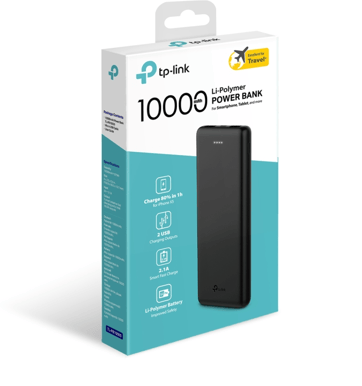 TP-Link Powerbank 10 000 mAh Svart