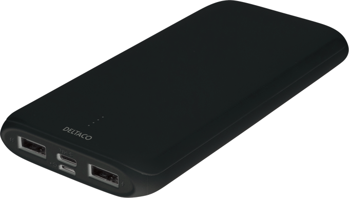 DELTACO Powerbank 10000 mAh (USB-C) Svart