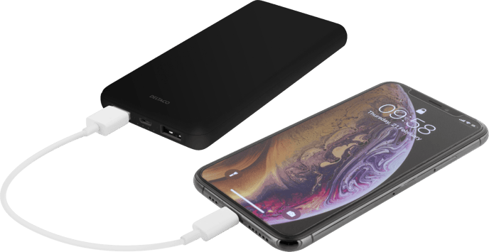 DELTACO Powerbank 10000 mAh (USB-C) Svart