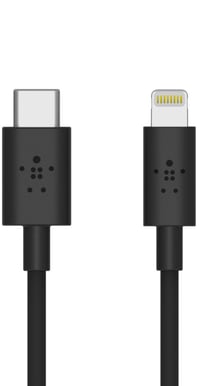 Belkin Lightning till USB-C-kabel Svart 1.2m