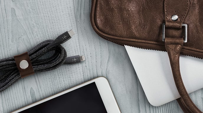 Belkin Duratek Plus Lightning till USB-C-kabel + strap 1.2m Vit
