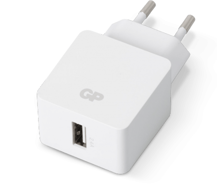 GP Batteries Väggladdare USB-A Vit