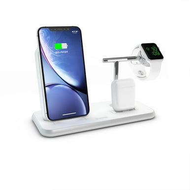 ZENS Qi-laddare, Dock & Watch (2x10W) Vit