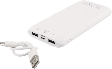 DELTACO Powerbank 10 000 mAh USB-C Vit
