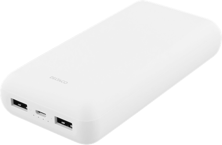 DELTACO Powerbank 20000 mAh Vit