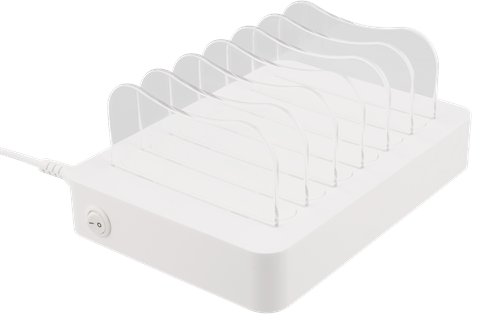 DELTACO Laddningsstation 6x USB-A portar Vit