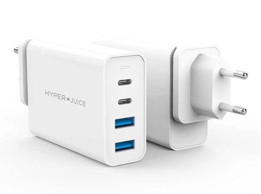 Hyper Väggladdare GaN 2x USB-C 2x USB-A 100 W Vit