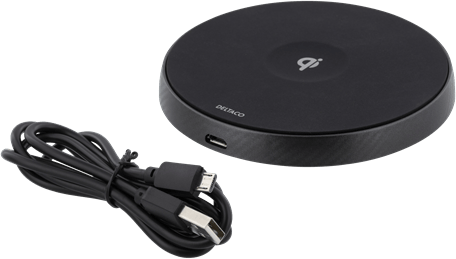 DELTACO Trådlös laddplatta Qi 10 W Svart