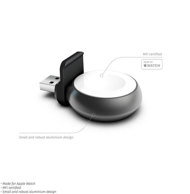Zens Apple Watch-laddare USB-A-sticka MFi Svart