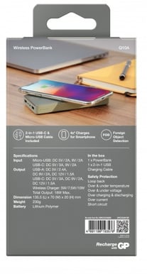 GP Qi Powerbank USB-C 10 000 mAh Grå