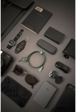 GP 3-in-1 USB-A till USB-C/Lightning/Micro-USB-kabel (MFi) Grön 1 m