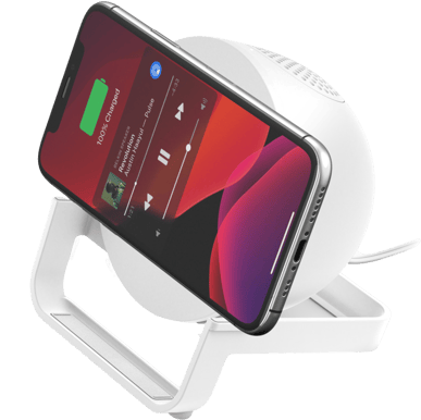 Belkin BOOSTCHARGE™ Qi trådlös laddare 10 W + högtalare Vit