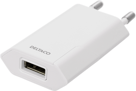 DELTACO Väggladdare USB-A 1A 1 port Vit
