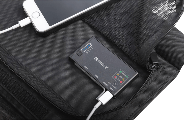 Sandberg Solar Charger 21W 2x USB-A  1x USB-C Svart