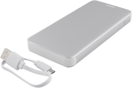 DELTACO Powerbank USB-C 10 000 mAh Silver