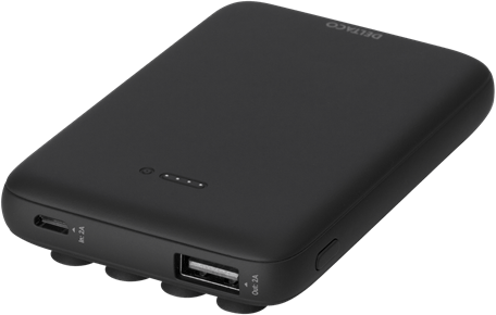 DELTACO Powerbank Qi 5000 mAh Svart
