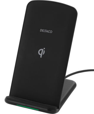 DELTACO Trådlöst laddställ Qi 10 W Svart