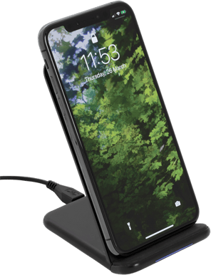 DELTACO Trådlöst laddställ Qi 10 W Svart