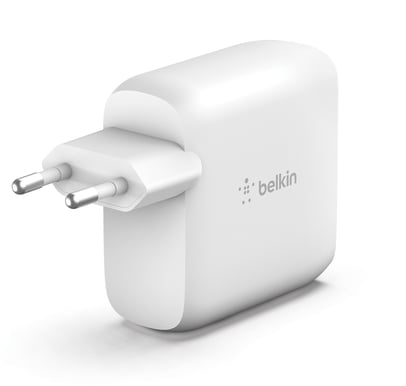Belkin Väggladdare GaN 2x USB-C 60 W PD Vit