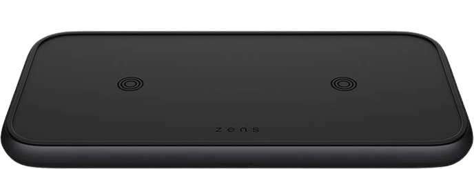 Zens Dual Trådlös laddare 2x 10 W/USB-C 30 W Svart