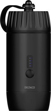 DELTACO Powerbank 15 000 mAh vattentät med nödsignalficklampa, svart