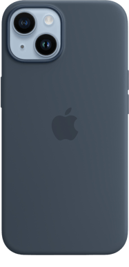 Apple iPhone 14 Silikonskal Magsafe Stormblå