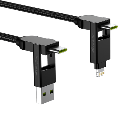 Rolling Square InCharge X Max, 100W, USB-C/Lightni/M.USB,1,5m, Svart