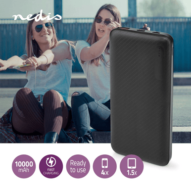 Nedis Powerbank 10000 mAh svart