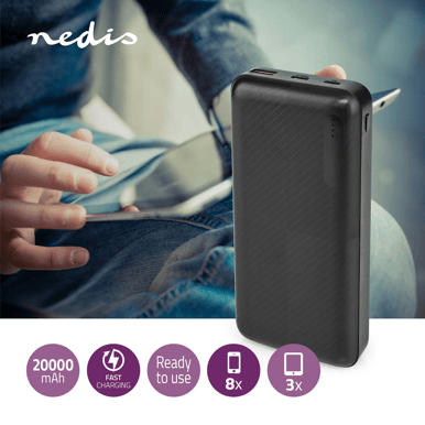 Nedis Powerbank 20000 mAh svart