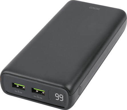 DELTACO Powerbank 20000 mAh USB-C Svart 60W