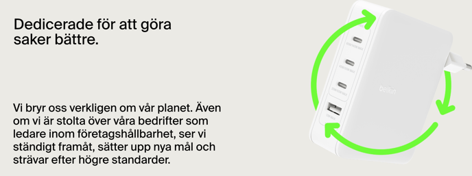 Belkin Väggladdare GaN 3 x USB-C, 1 x USB-A 140W Vit