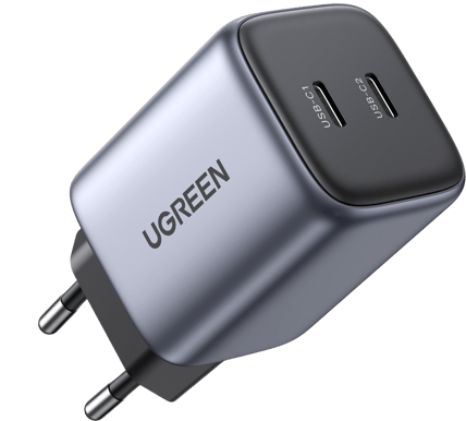 UGREEN Nexode 45 W Dual USB-C PD Väggladdare Svart