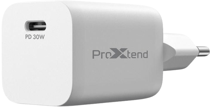 ProXtend Väggladdare 1x USB-C, PD 30 W, vit