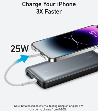Anker 533 Powerbank 10000 mAh, 25W Svart