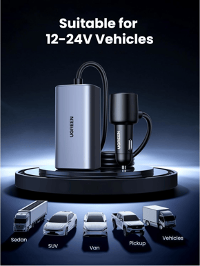 UGREEN Billaddare 150W 4 portar