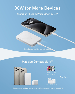 Anker MagGo Slim Powerbank 10000 mAh, Vit