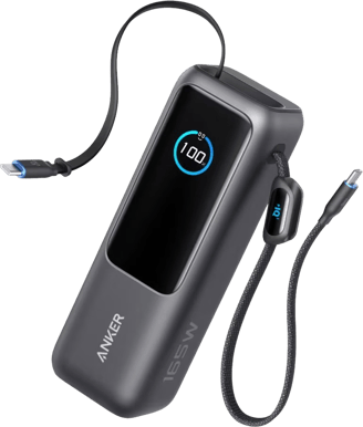 Anker Powerbank 25000 mAh 165W med inbyggda kablar