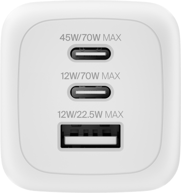 Belkin Väggladdare GaN USB-C 70W PD med resepluggar