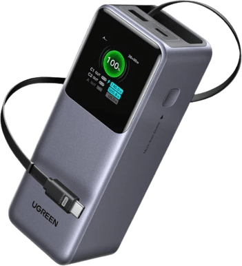 UGREEN Nexode Powerbank 20000 mAh 165W med inbyggd kablel