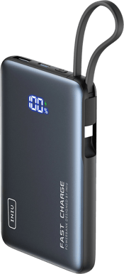 INIU Powerbank 10000 mAh Pocket Power 20W med inbyggd USB-C kabel