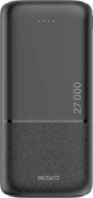 DELTACO Powerbank 27 000 mAh 20W Svart