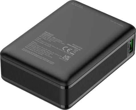 DELTACO Powerbank 20 000 mAh 65W Svart